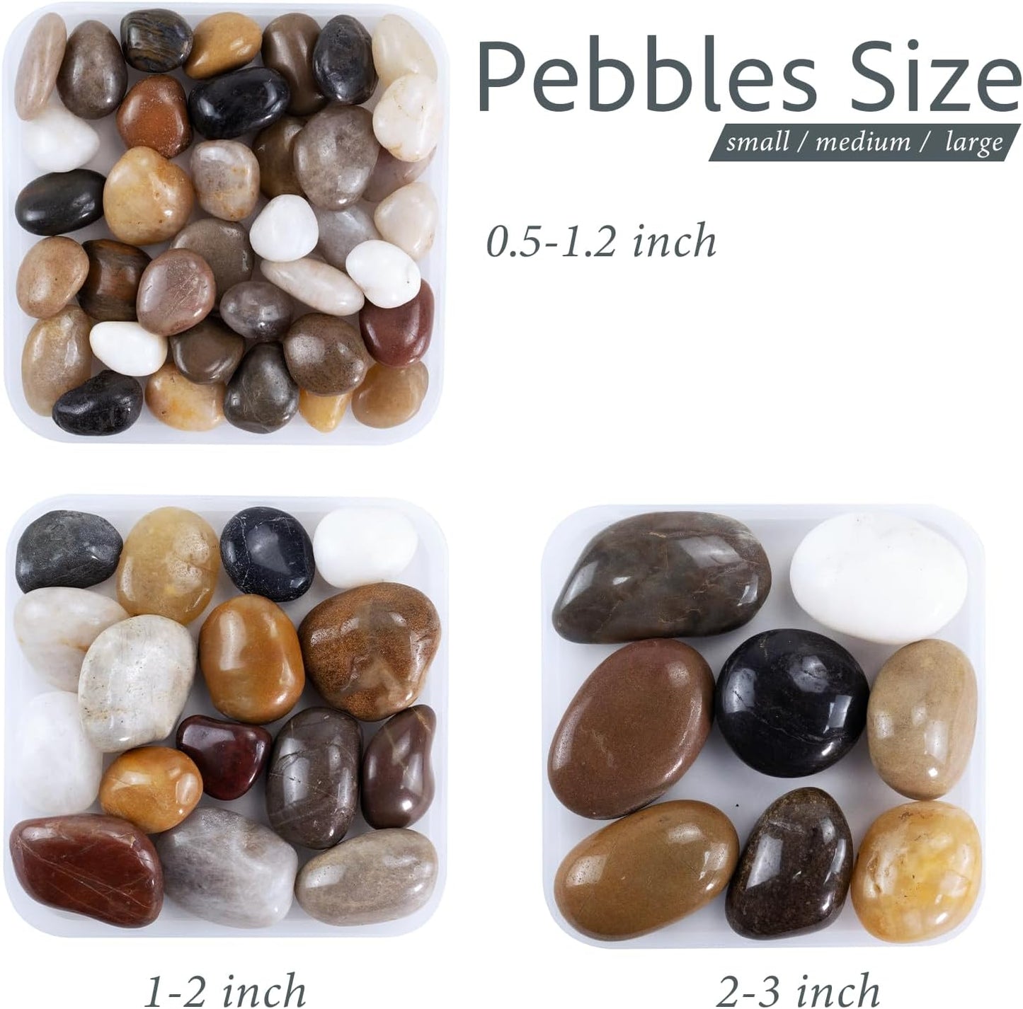 Rocas decorativas 2-3" coloridas para macetas 40lb