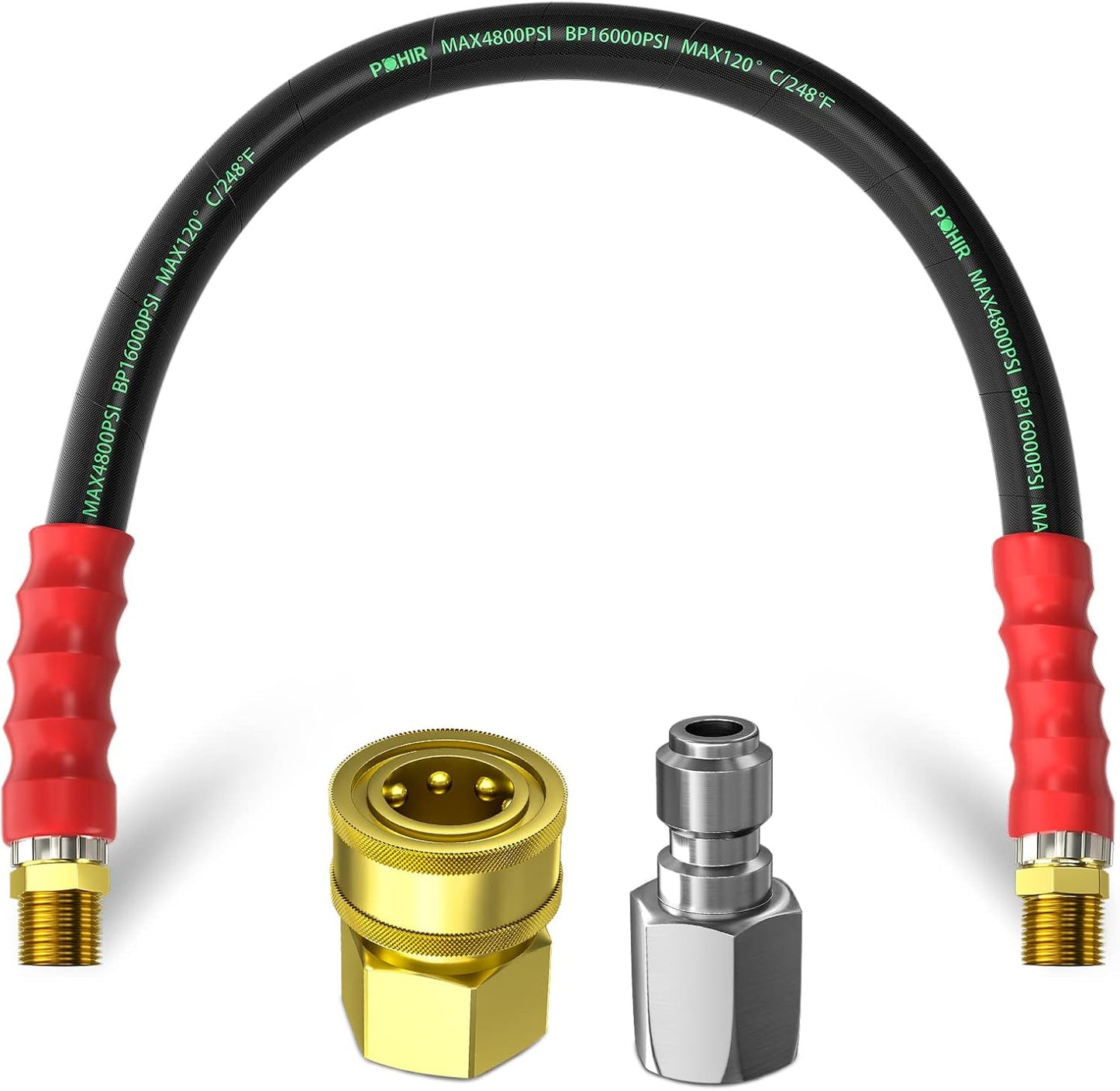 Manguera látigo 2ft 3/8" 4800PSI acero inox