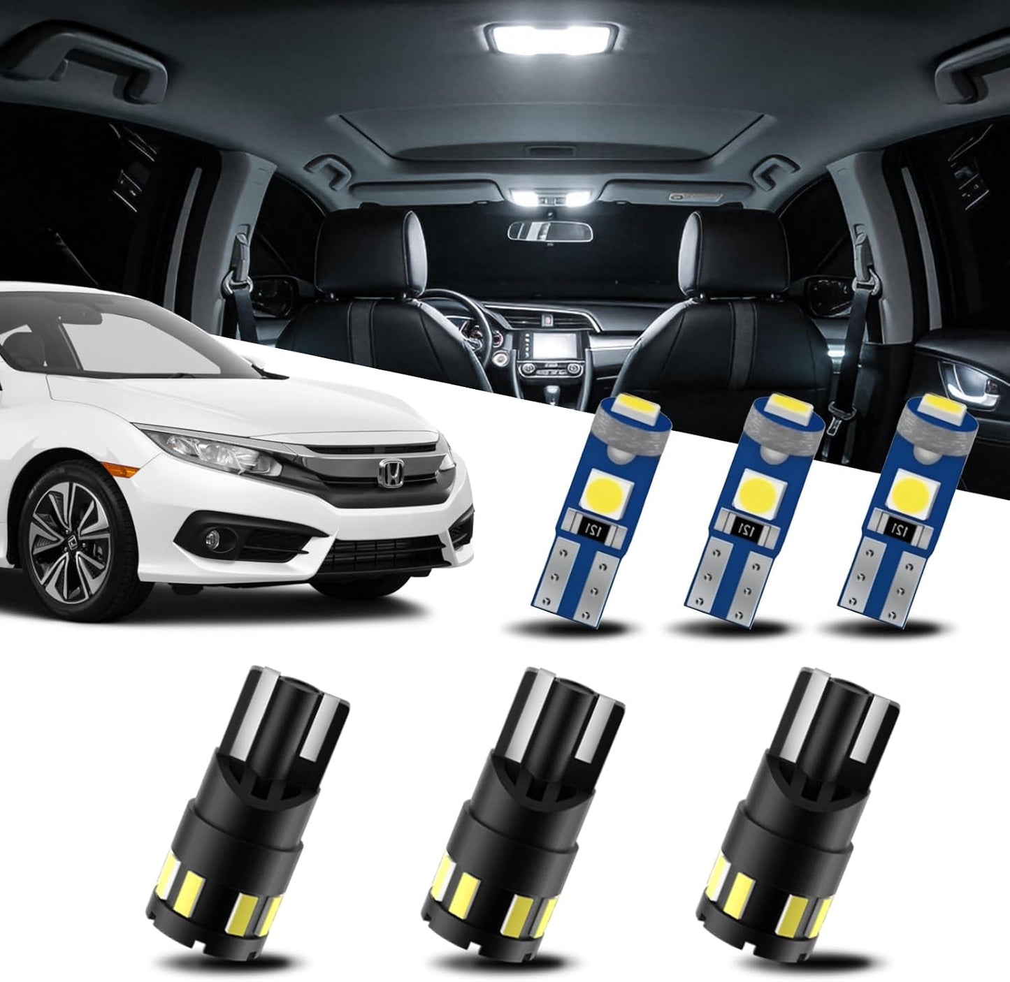 Luces LED interiores Honda Civic 16-21 set 6 bombillas