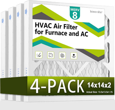 Filtro aire MERV 8 14x14x1 paquete 4 reemplazo HVAC horno