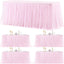 4 Manteles Rosa Tul Elástico Rectangulares 6ft Banquete Boda