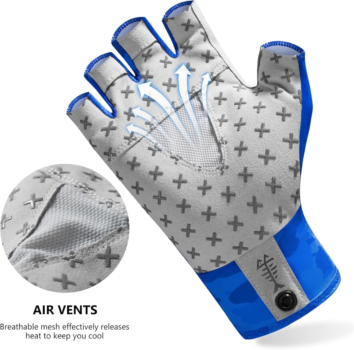 Guantes sol unisex UPF 50 transpirables para pesca