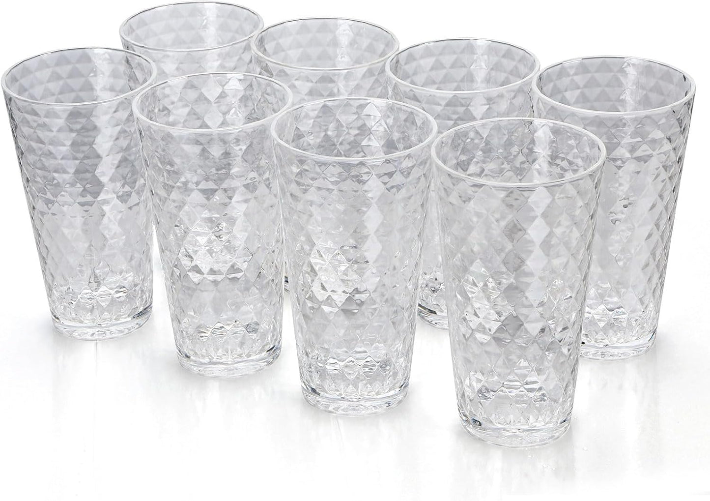 Vasos plástico sin BPA 8un 22oz reutilizables apilables