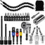 Set 24 Brocas Flexibles 105° Adaptador 1/4 3/8 1/2pulg Negro