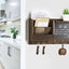 Soporte llaves pared con estante y ganchos decorativos