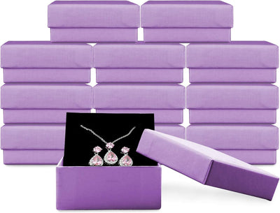 Caja regalo joyas 12 pzas cuadrada 2.75x2.75x1" morado