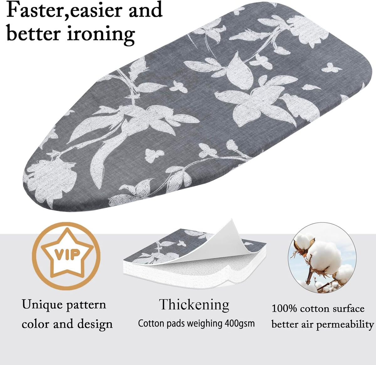 Funda tabla planchar resistente calor con relleno 12.5x32pulg
