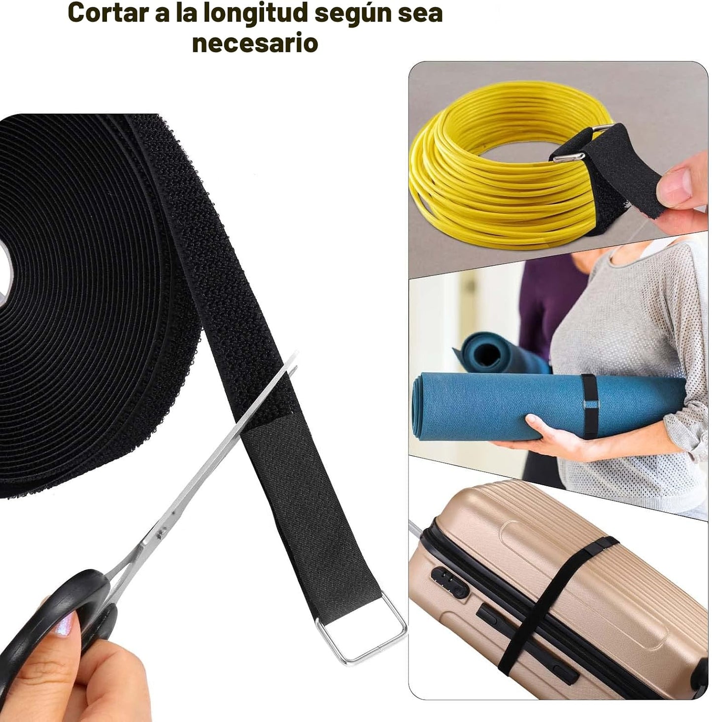 Correas gancho bucle 16ft 25 hebillas metal ajustables