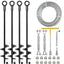 4 Anclajes Suelo 30pulg Cable Galv 3/16 Tensor Mandíbula 1/4
