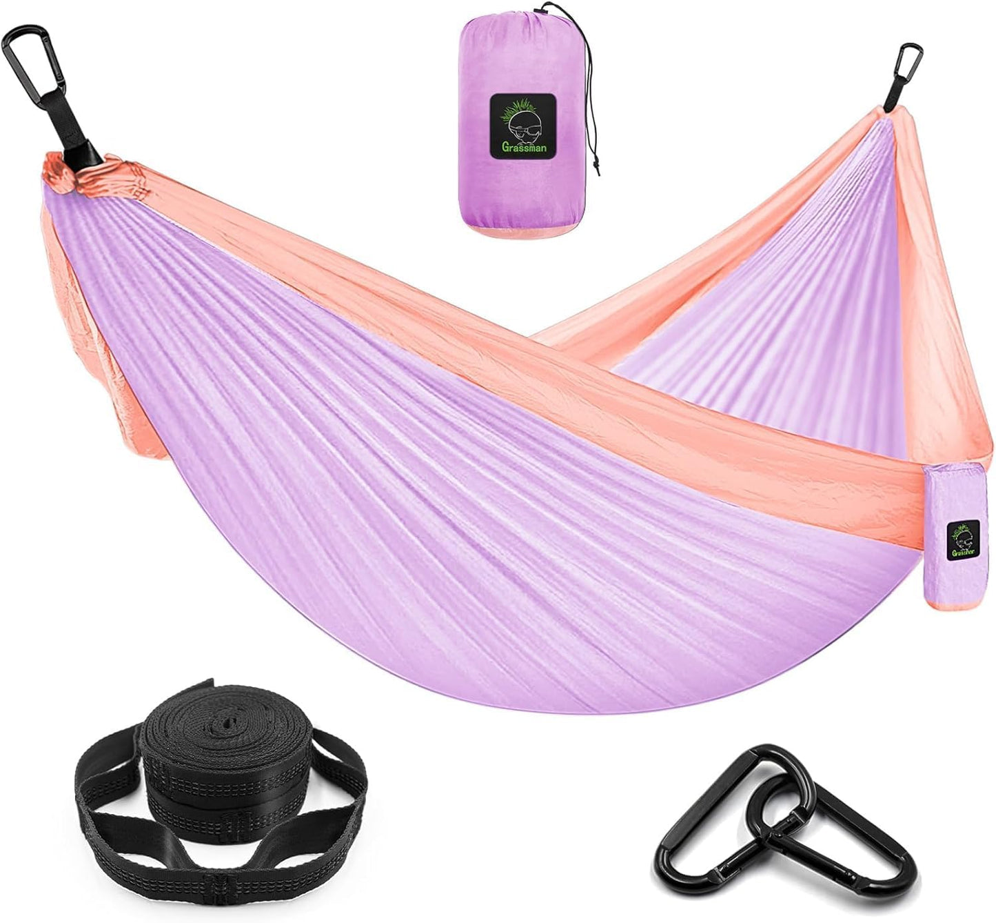 Hamaca doble e individual portátil con correas de árbol