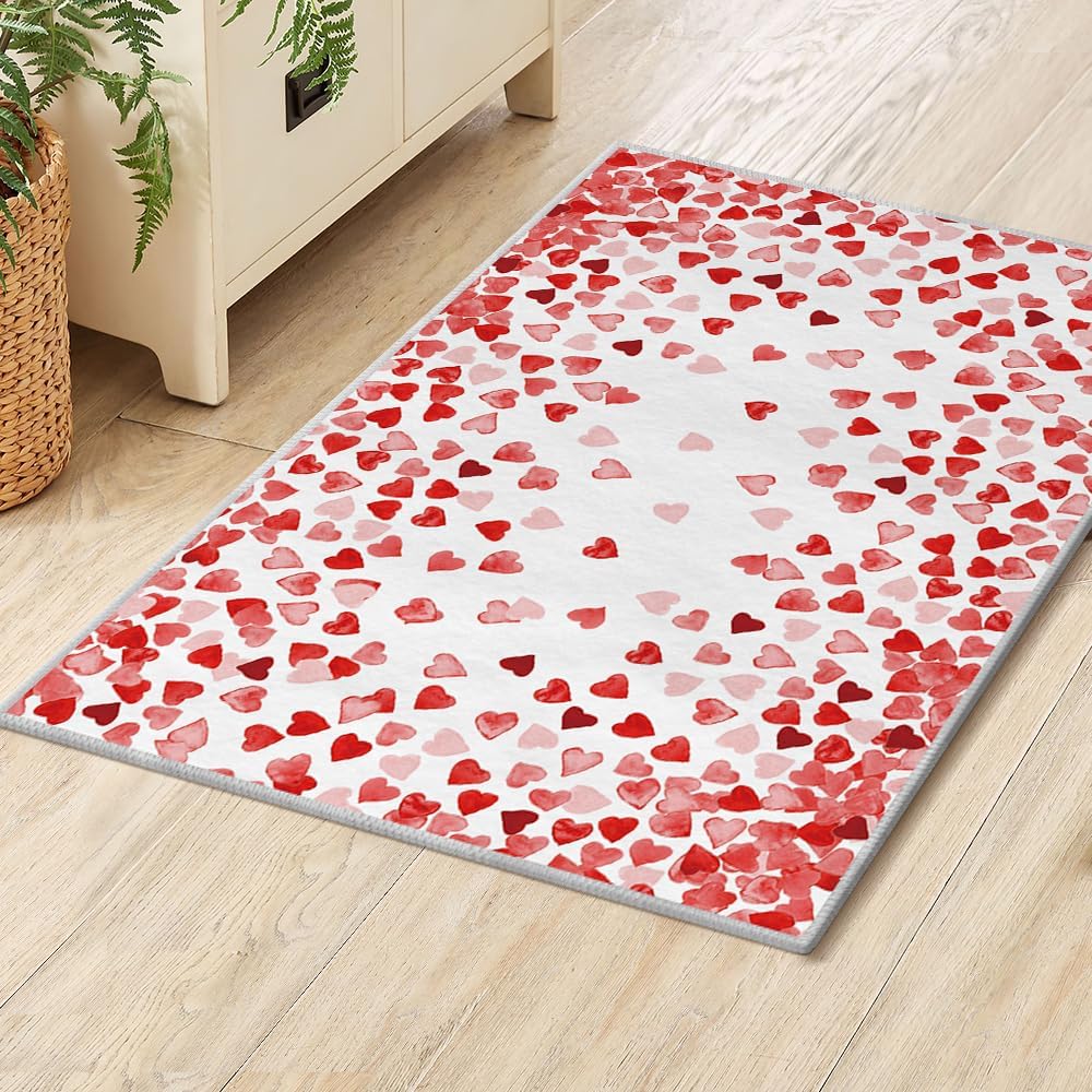 Tapete San Valentín 2x3ft lavable para entrada dormitorio