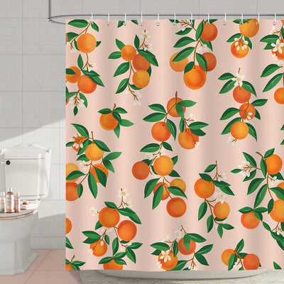 Cortina ducha 72x72pulg poliéster impermeable naranja