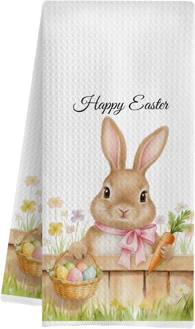Toallas cocina decorativas conejo Pascua primavera floral