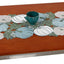 Mesa Camino Calabaza Azul 90pulg Bordado Hojas Rectangular