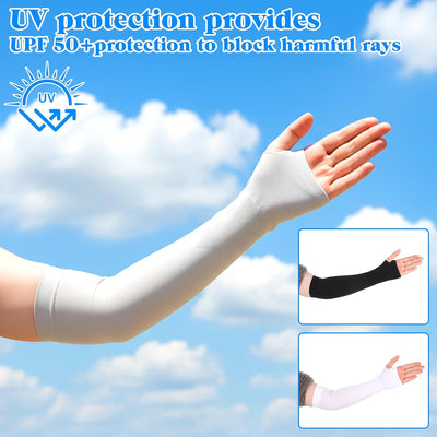 3 Pares Mangas Compresión Verano con Orificio Pulgar Protección UV