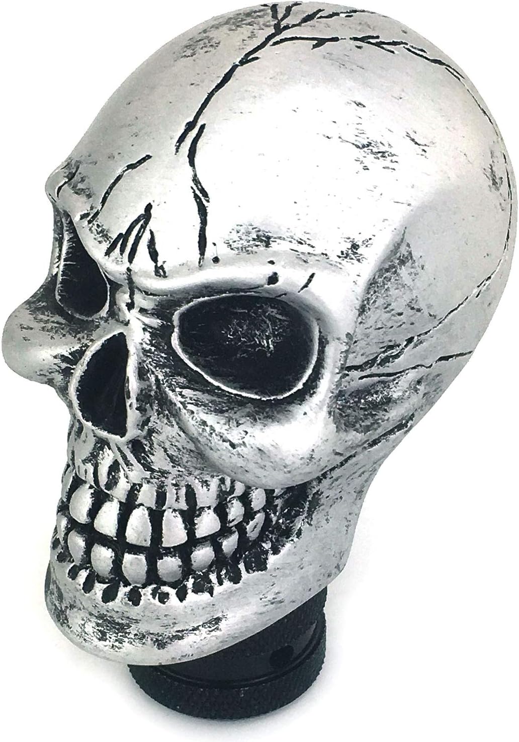 Pomo palanca cambios estilo esqueleto diablo plateado