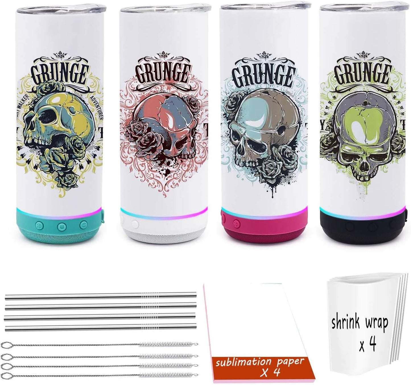 Vaso sublimación 20oz con altavoz inalámbrico 4 Pzas