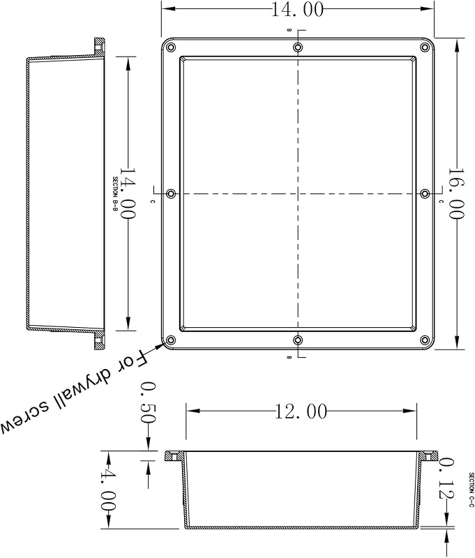 Nicho ducha 16x14" impermeable baño almacenamiento