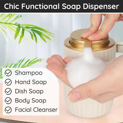 Dispensador jabón espuma cerámica 10.8oz vacío baño