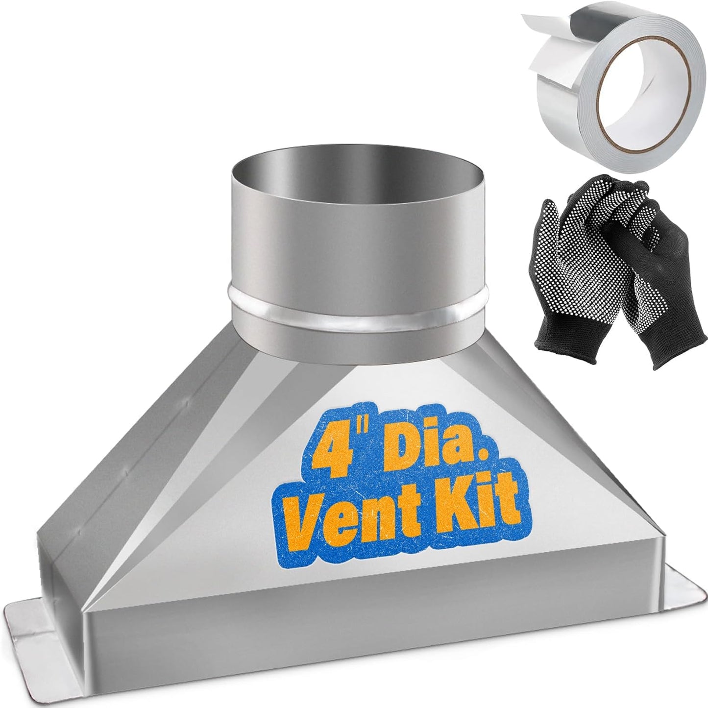 Adaptador conducto redondo a rectangular 4pulg acero galv