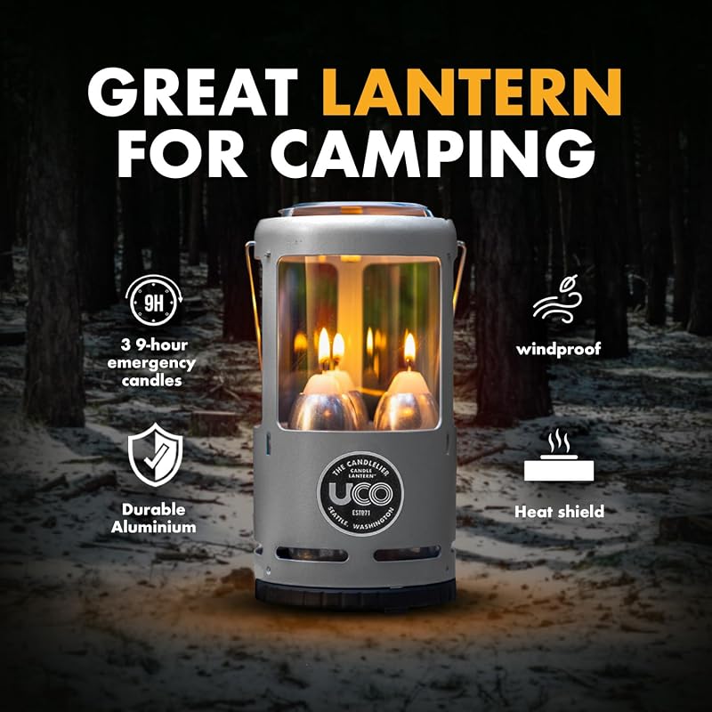 Farol velas exterior acampar con 3 velas larga duración