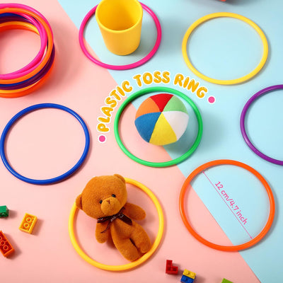 48 Anillos Plástico Multicolor Juego Carnaval Niños