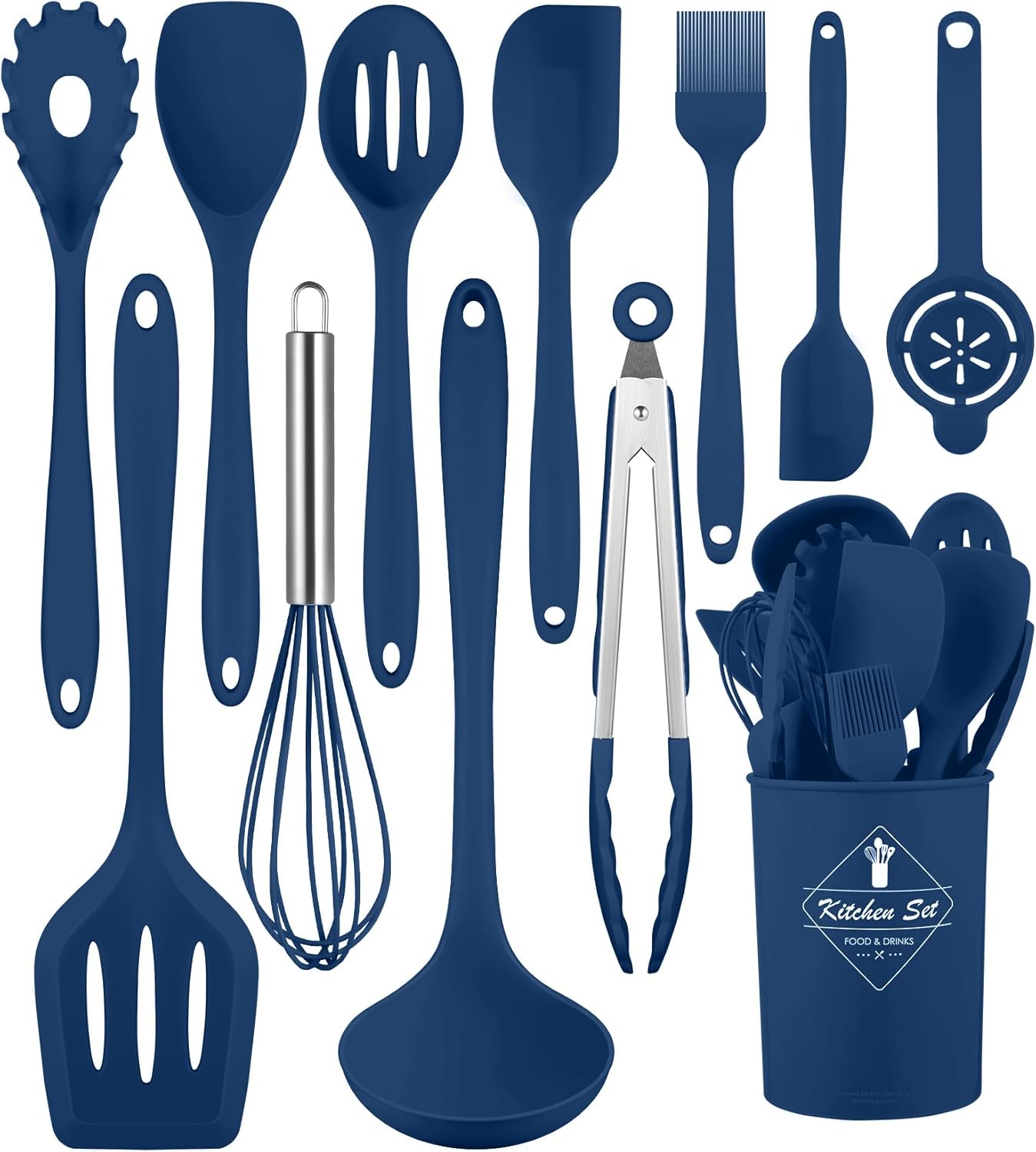 Juego 12 Pzas Utensilios Silicona Resistentes Calor