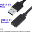 Convertidor USB 3.0 Tipo A a C Negro 3pies