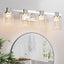 Lámpara baño cromada 4 luces LED regulable
