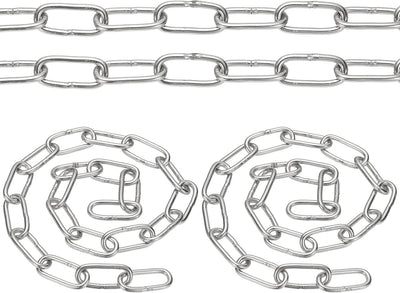 Cadena acero inox 1.6ft 2 eslabones metal para hogar camping