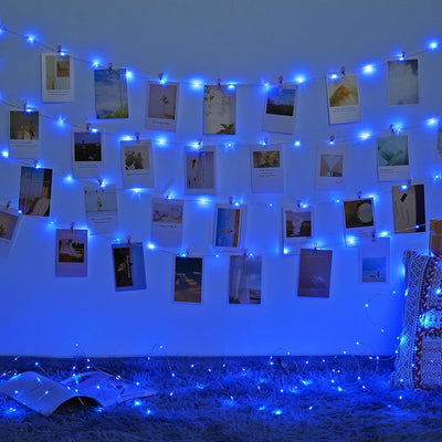 200 Luces LED Azules para Árbol Navidad 66ft 8 Modos