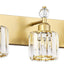 Lámpara de pared 3 luces cristal baño moderna dorada