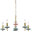 Candelabro dorado art deco 5 luces cerámica para comedor