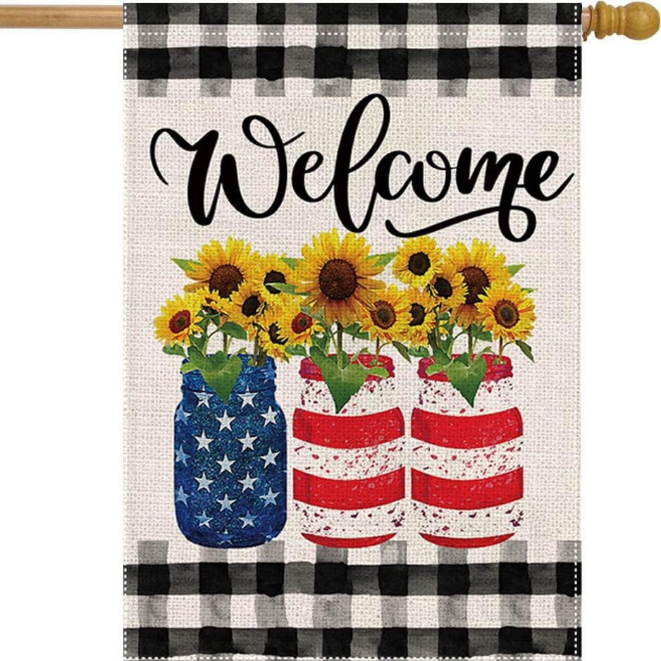 Bandera verano girasoles 28x40" doble cara