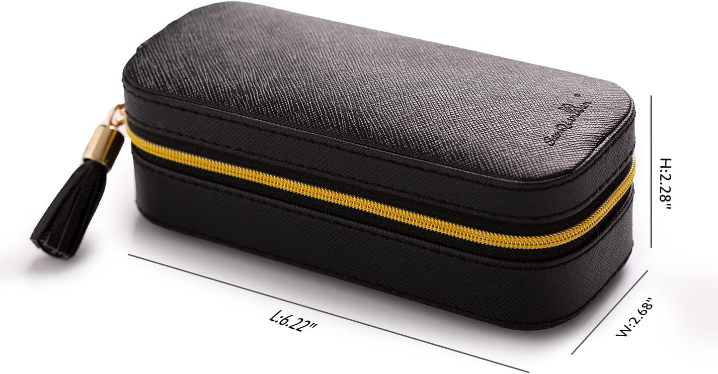 Joyero viaje piel sintética con compartimentos para joyas