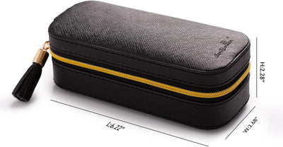 Joyero viaje piel sintética con compartimentos para joyas