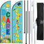Banner plumas con asta para guarderías y escuelas