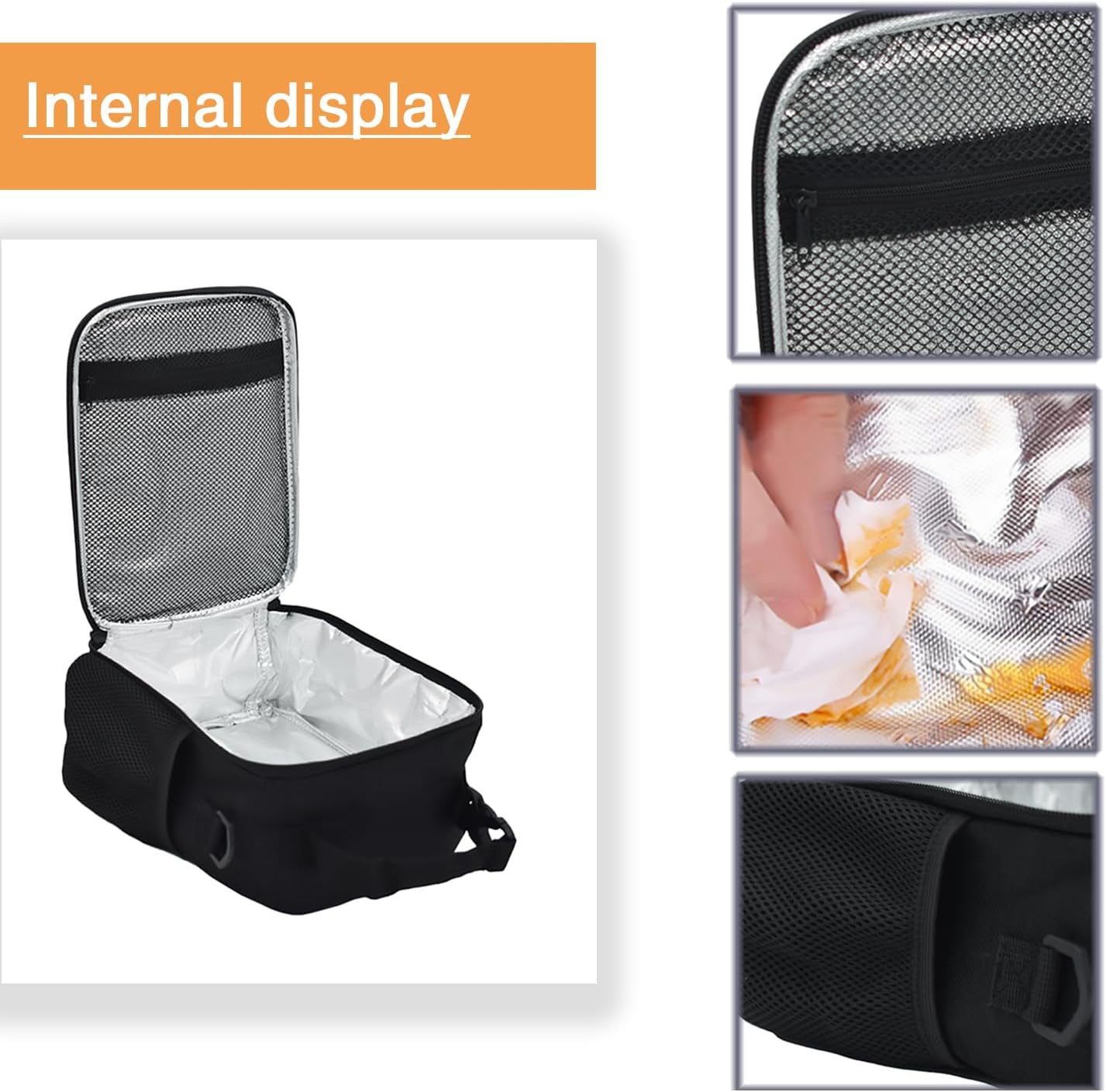 Bolsa almuerzo fútbol térmica impermeable negro