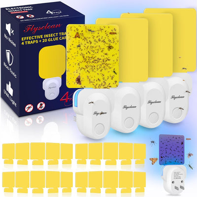Trampa insectos luz UV no tóxica con adhesivo para moscas