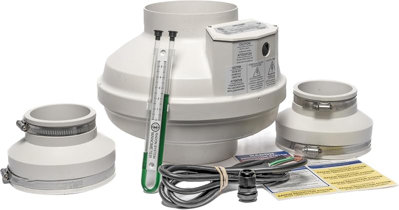 Kit instalación ventilador radón 3x6 pulg silencioso