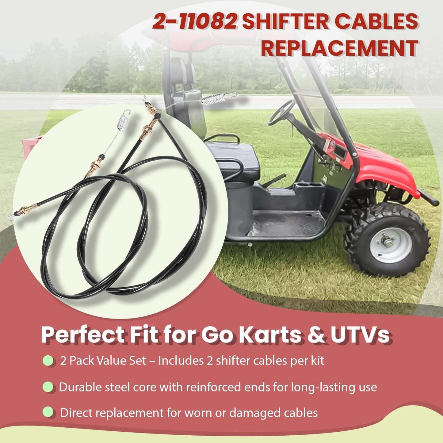 Cables cambio repuesto Chuckwagon Trailwagon Go Karts set 2