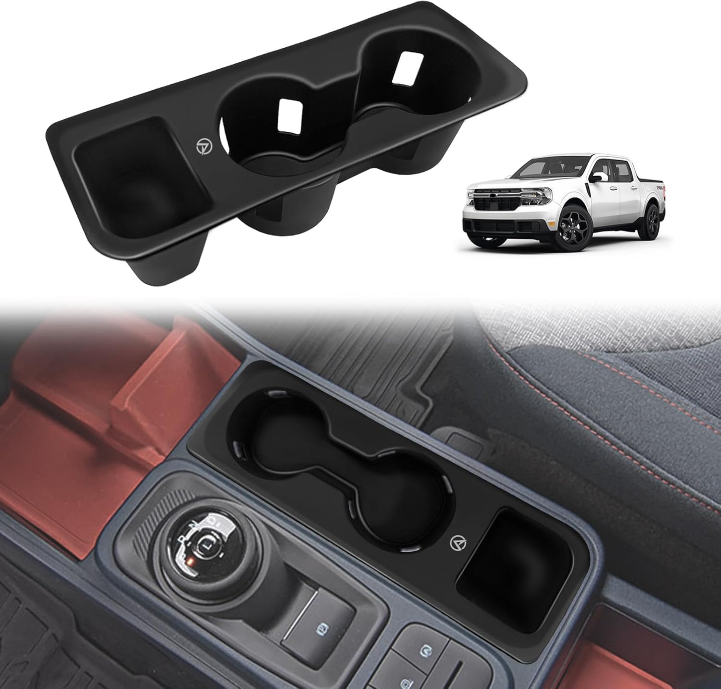 Insertos portavasos silicona Ford Maverick 22-25 negro