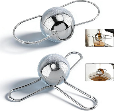 Paquete de 2 bolas de café congelado de acero inoxidable sin diluci
