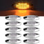 10 Pzas Luces laterales gálibo 6" color ámbar 24LED