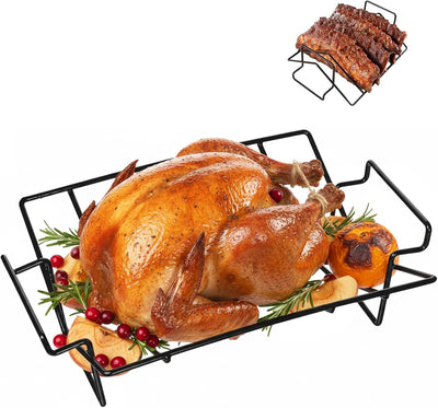 Estante V para barbacoa ahumar asar pavo huevos Kamad Joe Primo