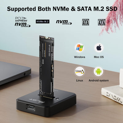 Adaptador M.2 a USB C 10 Gbps para SSD NVMe SATA