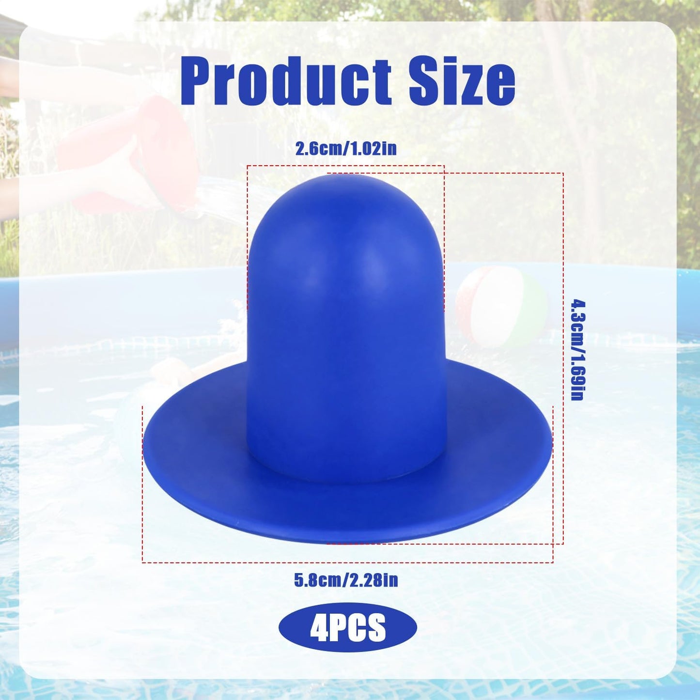 4 Tapones Piscina Sobre Suelo Repuesto Intex Azul