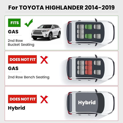 Alfombrillas piso Toyota Highlander 2014-19 TPE negro
