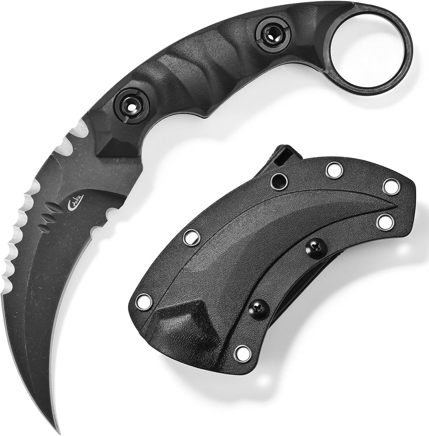 Cuchillo D2 acero fibra vidrio mango Kydex negro