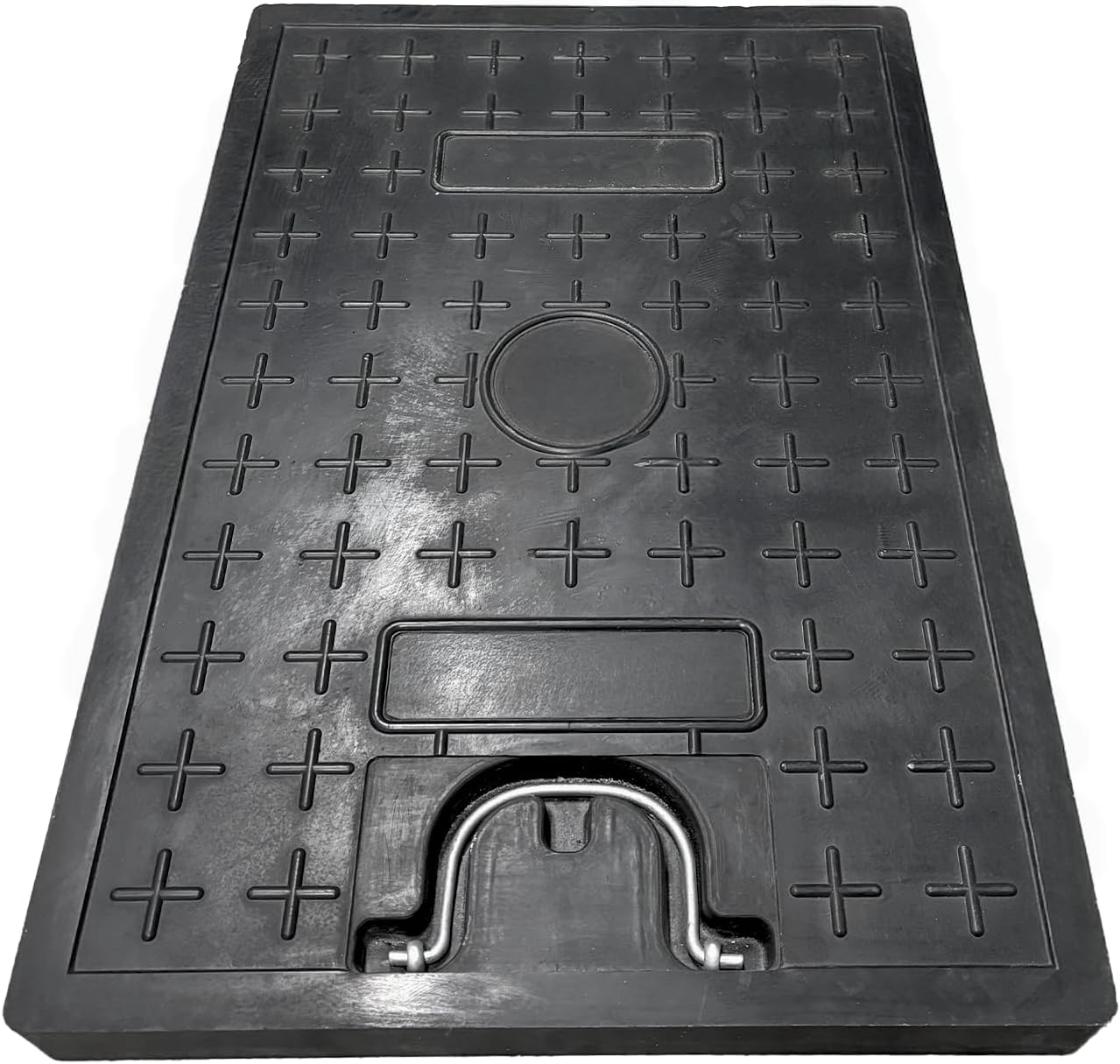 Tapa fibra vidrio 24x16pulg FRP antiderrap tanque séptico